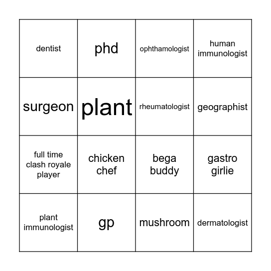 senwei Bingo Card