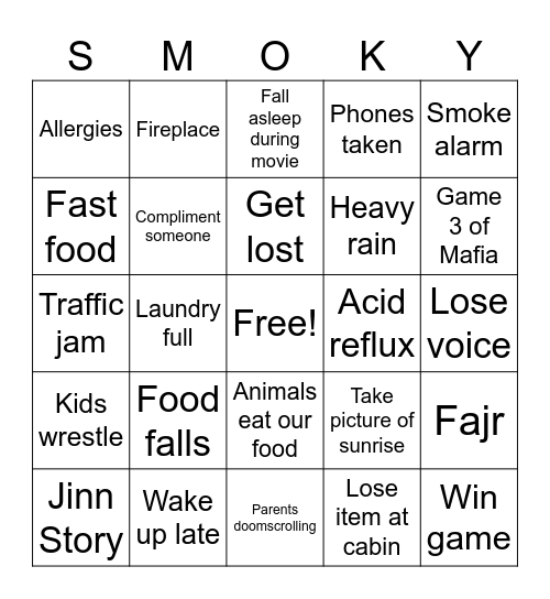 Tennessee Bingo Card