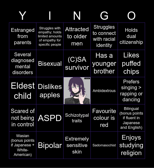 Yousuke Shirakaba bingo Card