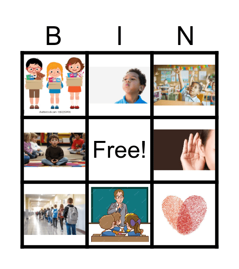 Classroom Rules Bingo Card