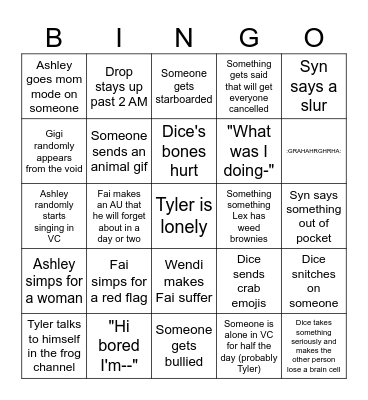 Daily Life in Dorkemons Bingo Card