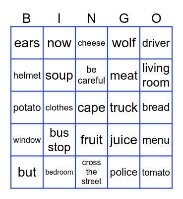 Jet 2 Unit 4 Bingo Card