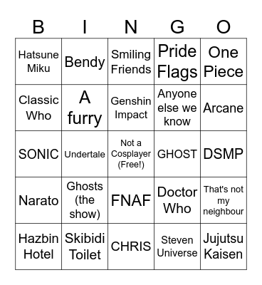 Comic Con Bingo!! Bingo Card