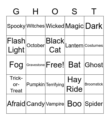 Halloween Bingo Card