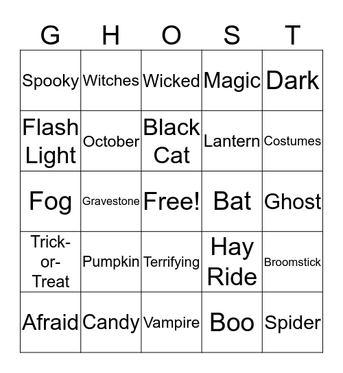 Halloween Bingo Card