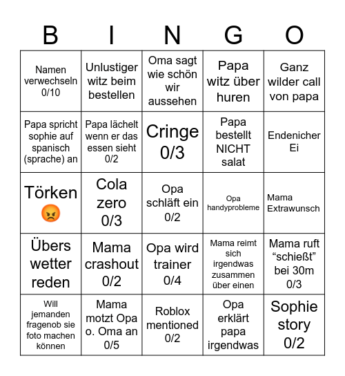 Heute Bingo Card