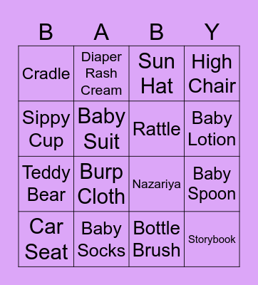 Baby BINGO! Bingo Card