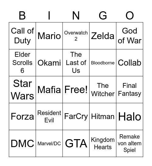 Summer Games Fest 2025 Bingo Card