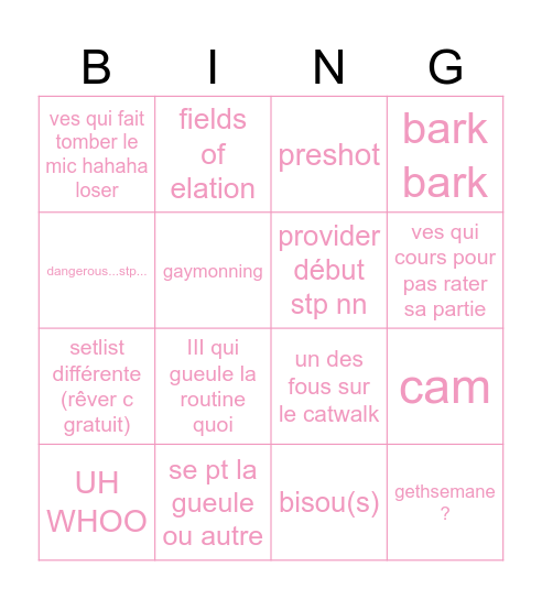 met the apparition et dégage hypnosis Bingo Card