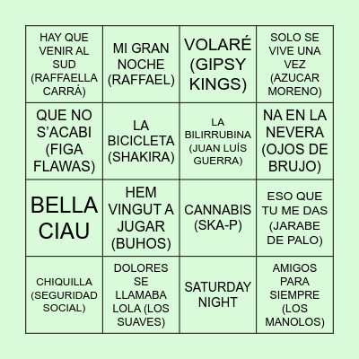 Las 40 de Patri y Albert Bingo Card