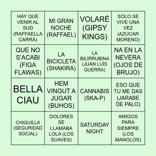 Las 40 de Patri y Albert Bingo Card