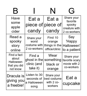 Happy Halloween! Bingo Card