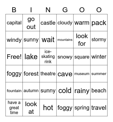 UNIT 8 Bingo Card