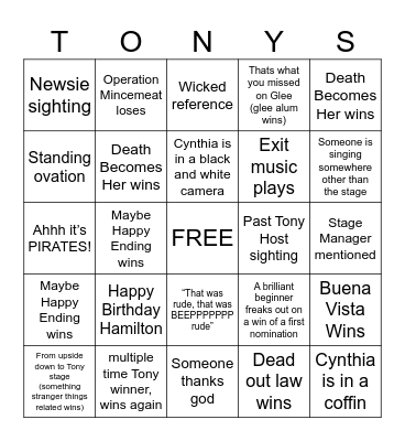 Tonys 2025 Bingo Card