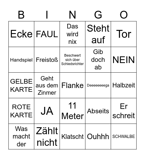 Tarek muss das sagen Bingo Card