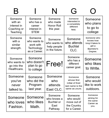 Find Someone Bingo Card