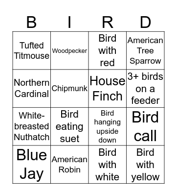 Bird Bingo Card