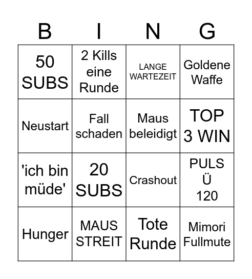 FN Bingo Card