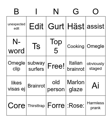 Bingo board för vidde och vicce och ksk emil Bingo Card