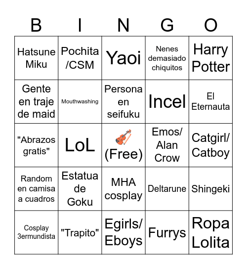 Convencion/frikiplaza en LATAM Bingo Card