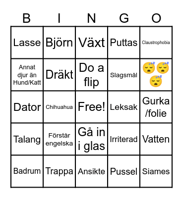 Cats and dogs Videos Bingo Card
