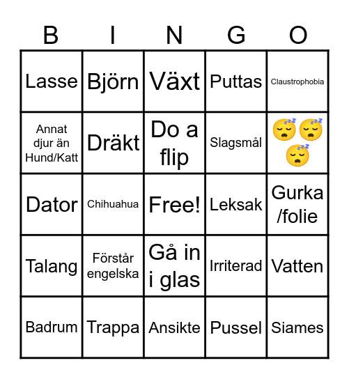 Cats and dogs Videos Bingo Card