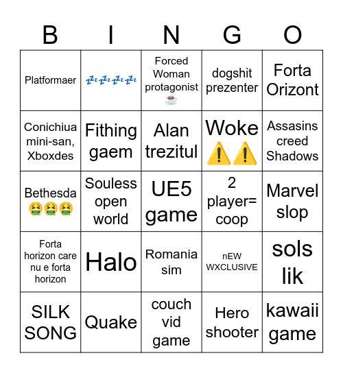 Nice Bingo Card
