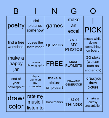 we should.... Bingo Card