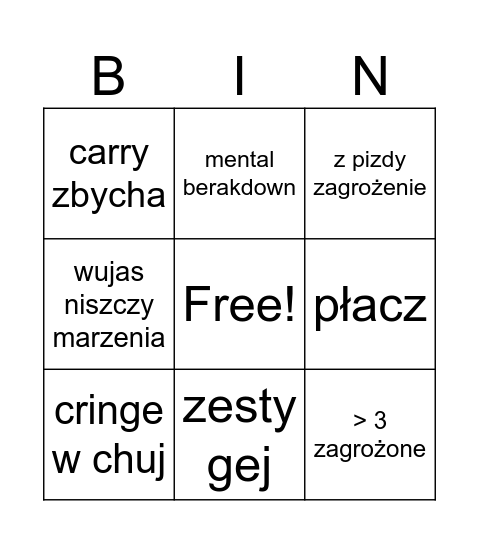 bengbeng Bingo Card