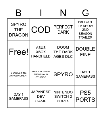 BINGO Card