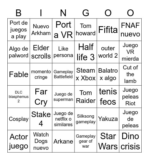 Semensito 2025 Bingo Card