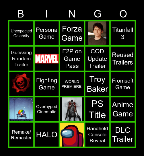 Xbox showcase Bingo Card