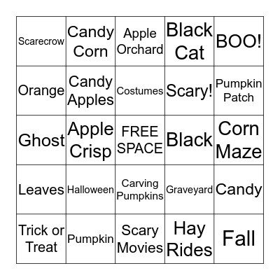 Halloween Bingo  Bingo Card