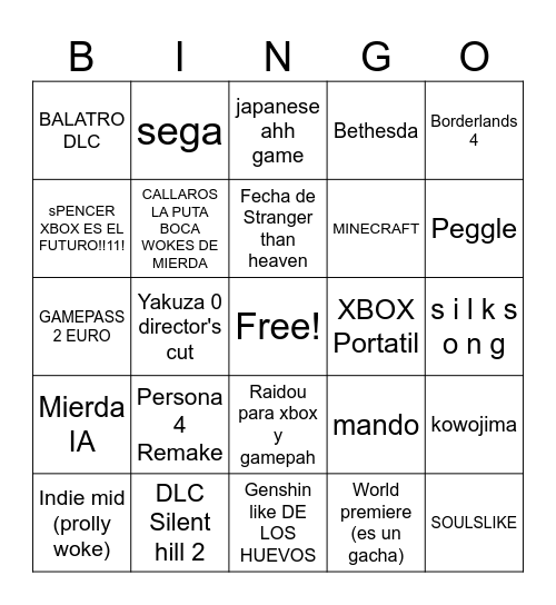Card Maker Bingo Card