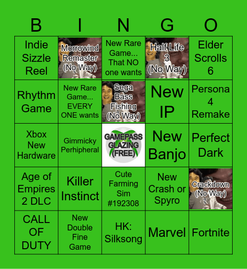 XBOX DIRECT 2025 Bingo Card