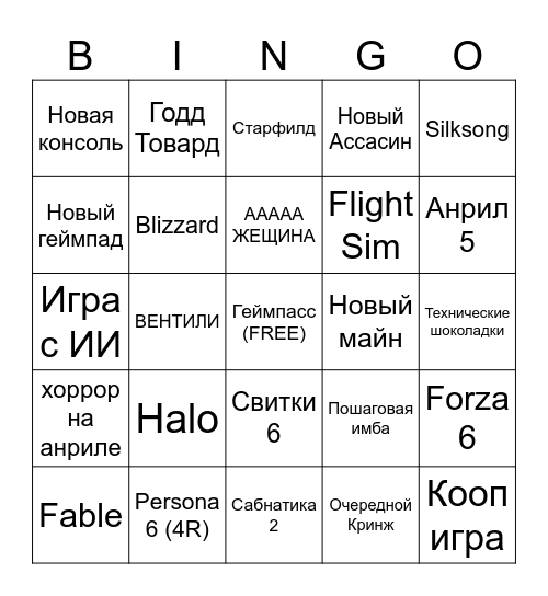 XBOX SHOWCASE 2025 + PC GAMING Bingo Card