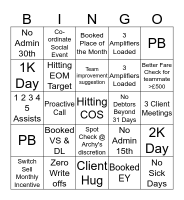 Clerkenwell 2 Bingo November Bingo Card