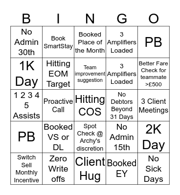 Clerkenwell 2 Bingo November Bingo Card