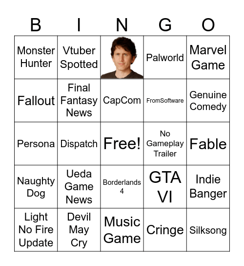 Xbox Showcase Bingo Card