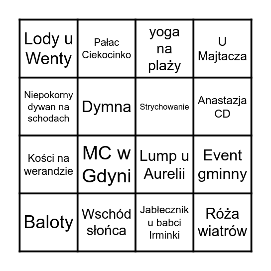 Bingo KOPALINO 2025 Bingo Card