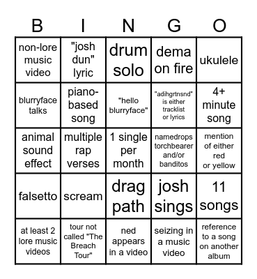 BREACH BINGO Card