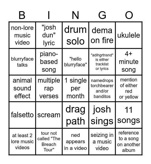 BREACH BINGO Card