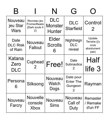 SummerGameFest Bingo Card