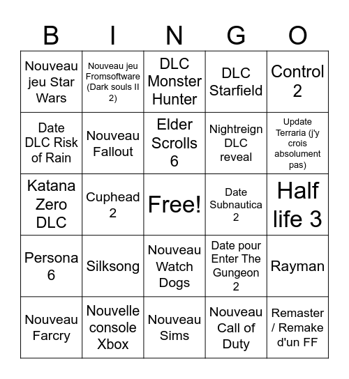 SummerGameFest Bingo Card