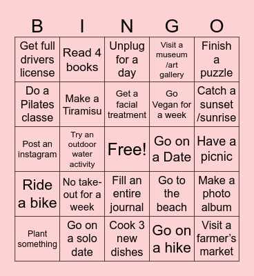 Olive's Summer Bingo '25 Bingo Card