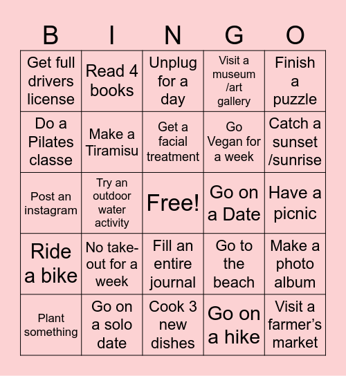 Olive's Summer Bingo '25 Bingo Card