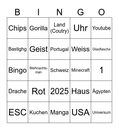 Infinite Craft Bingo Card