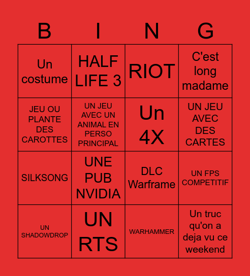 PC GAMING SHOW OSEF Bingo Card