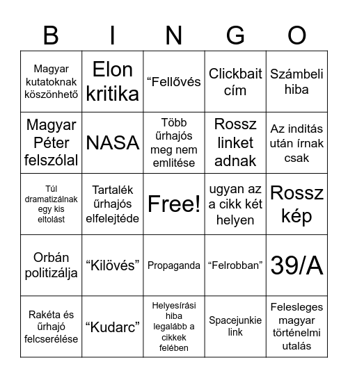 AXIOM-4 Bingo Card