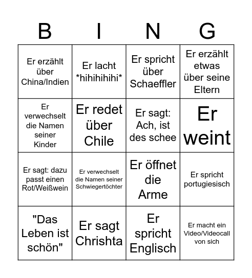 Georg Bingo Card